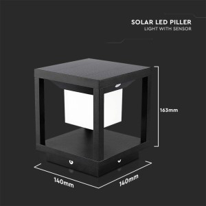 Lampada LED solare da esterno 2W con sensore di movimento 3000K IP65 nera V-TAC VT-11022-B - foto 9