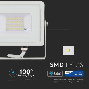 Faro LED 20W 6400K Bianco Freddo IP65 Chip Samsung V-TAC VT-20-W - foto 6