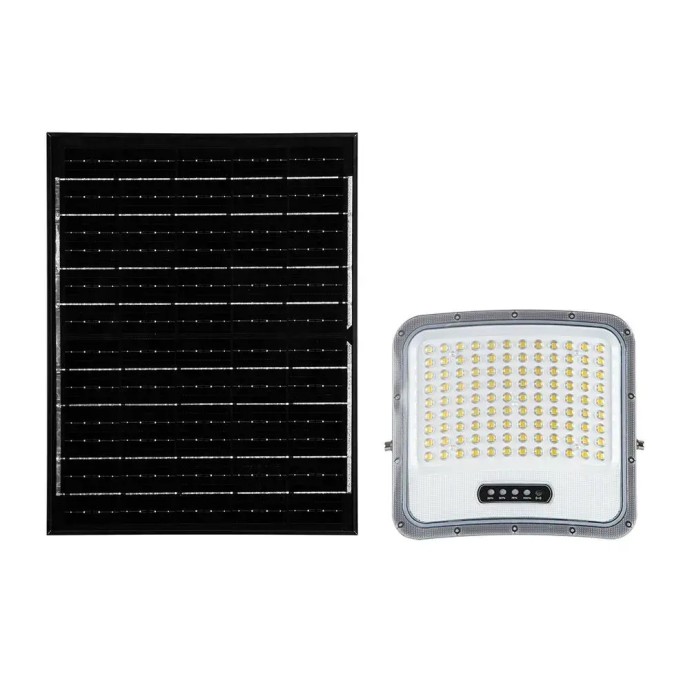 Faro LED Solare 20W CCT 3000K 4500K 6500K IP65 Nero con Telecomando V-TAC VT-205W