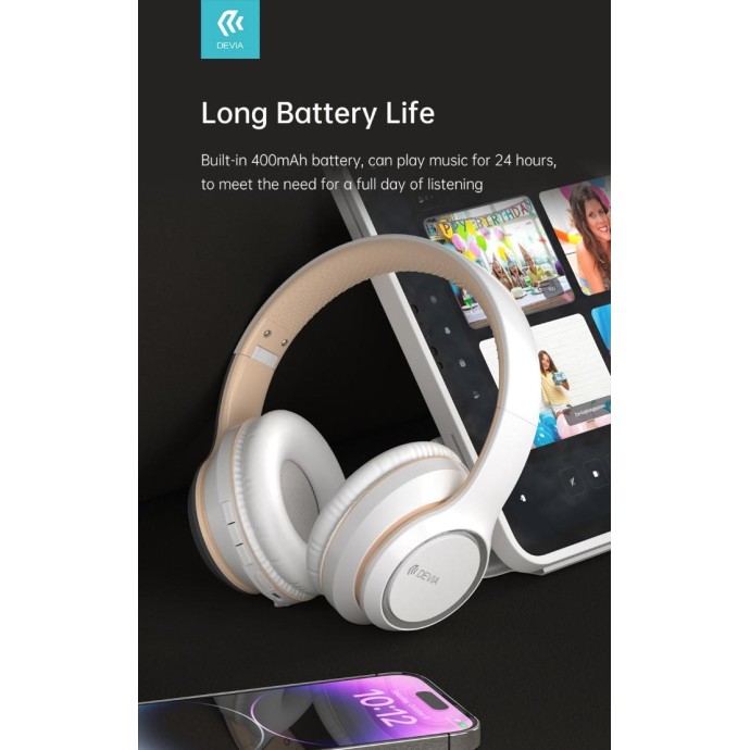 Cuffia wireless EM039 bluetooth V. 5.2 ricaricabile Bianca Cuffia wireless EM039 bluetooth V. 5.2 ricaricabile Bianca
