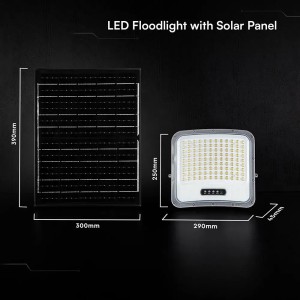 Faro LED Solare 20W CCT 3000K 4500K 6500K IP65 Nero con Telecomando V-TAC VT-205W - foto 5