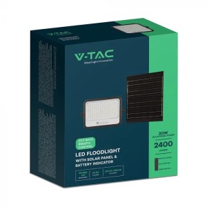 Faro LED solare 30W con telecomando CCT 2000K-8000K IP65 V-TAC VT-304W - foto 4