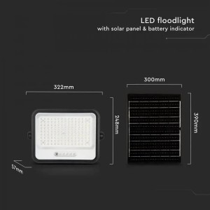 Faro LED solare 30W con telecomando CCT 2000K-8000K IP65 V-TAC VT-304W - foto 5