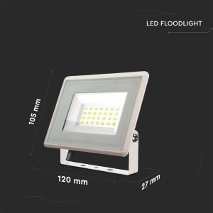 Faro LED 20W 6500K IP65 Bianco Freddo Driver Integrato V-TAC VT-4924-W - foto 11