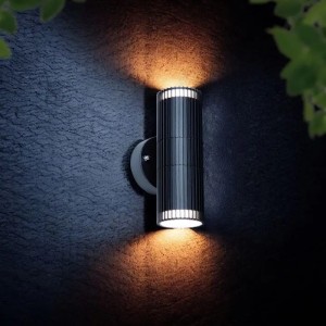 Applique LED da esterno 2xGU10 doppio fascio nera IP44 alluminio V-TAC VT-10175 - foto 2
