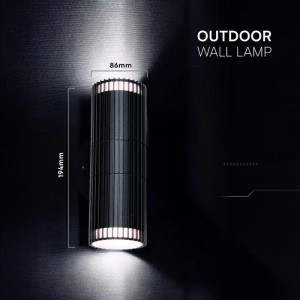 Applique LED da esterno 2xGU10 doppio fascio nera IP44 alluminio V-TAC VT-10175 - foto 3