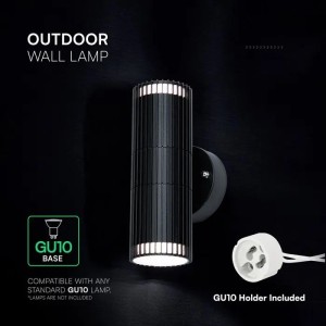 Applique LED da esterno 2xGU10 doppio fascio nera IP44 alluminio V-TAC VT-10175 - foto 5