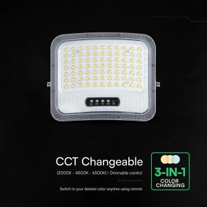 Faro LED solare 12W CCT 3000K 4500K 6500K IP65 nero con telecomando V-TAC VT-105W - foto 6