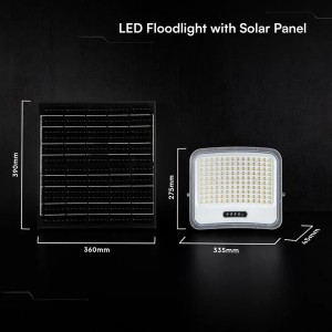 Faro LED solare 25W CCT 3000K 4500K 6500K con telecomando IP65 nero V-TAC VT-305W - foto 4