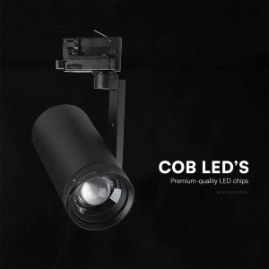 Faretto LED COB 30W per Binario Trifase CCT 3000K 4200K 6400K Nero V-TAC VT-18031CCT - foto 8