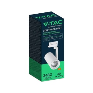 Faretto LED COB 30W per Binario Trifase CCT 3000K 4200K 6400K Bianco V-TAC VT-18031CCT - foto 2