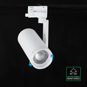 Faretto LED COB 30W per Binario Trifase CCT 3000K 4200K 6400K Bianco V-TAC VT-18031CCT - foto 6