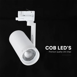 Faretto LED COB 30W per Binario Trifase CCT 3000K 4200K 6400K Bianco V-TAC VT-18031CCT - foto 8