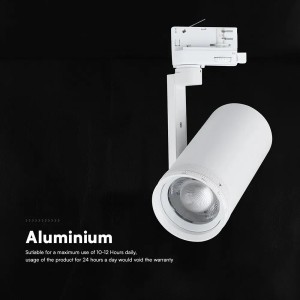 Faretto LED COB 30W per Binario Trifase CCT 3000K 4200K 6400K Bianco V-TAC VT-18031CCT - foto 9