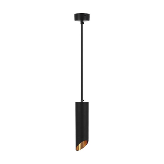 Portafaretto LED a sospensione GU10 in alluminio nero con riflettore oro V-TAC VT-975-200