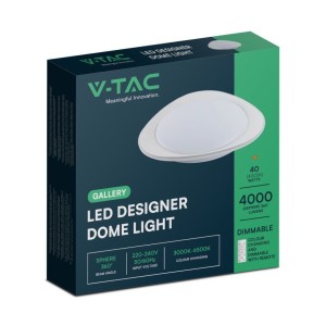 Plafoniera LED 40W rotonda CCT 3000-6500K con telecomando bianca 450mm V-TAC VT-8567 - foto 3