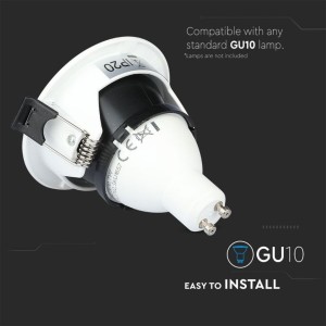 Portafaretto da incasso GU10 quadrato bianco con interno nero V-TAC VT-883 - foto 6