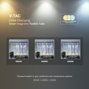 Tubo LED Flessibile per Binario Magnetico 23W 48V Nero CCT 3in1 V-TAC VT-42024 - foto 7
