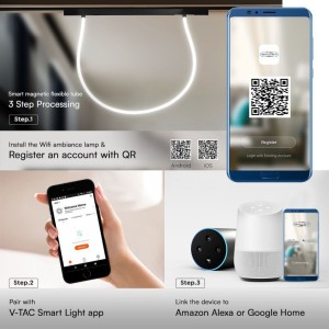 Tubo LED Flessibile per Binario Magnetico 23W 48V Nero CCT 3in1 V-TAC VT-42024 - foto 8
