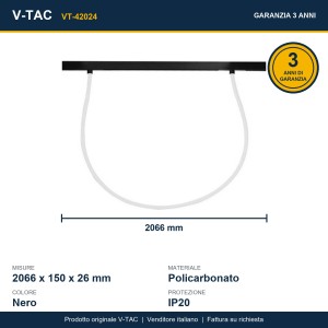 Tubo LED Flessibile per Binario Magnetico 23W 48V Nero CCT 3in1 V-TAC VT-42024 - foto 13