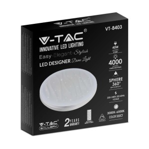 Plafoniera LED rotonda 40W 3000K-6500K dimmerabile con telecomando V-TAC VT-8403 - foto 4