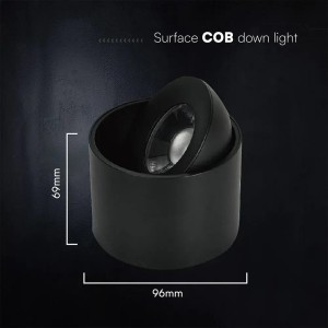 Faretto LED COB 18W CCT 3000K 4000K 6500K nero IP44 orientabile V-TAC VT-110018CCT - foto 4