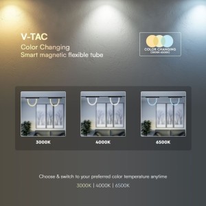 Tubo LED Flessibile da Binario Magnetico 48V 11W Nero CCT V-TAC VT-42112 - foto 7