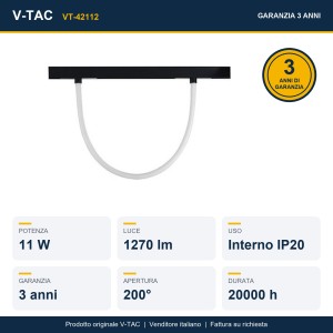 Tubo LED Flessibile da Binario Magnetico 48V 11W Nero CCT V-TAC VT-42112 - foto 12
