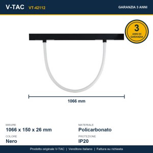Tubo LED Flessibile da Binario Magnetico 48V 11W Nero CCT V-TAC VT-42112 - foto 13
