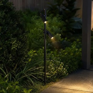 Paletto LED da giardino 4W 4000K IP65 doppio spot orientabile nero V-TAC VT-44044 - foto 2