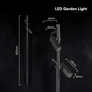 Paletto LED da giardino 4W 4000K IP65 doppio spot orientabile nero V-TAC VT-44044 - foto 3