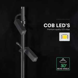 Paletto LED da giardino 4W 4000K IP65 doppio spot orientabile nero V-TAC VT-44044 - foto 5