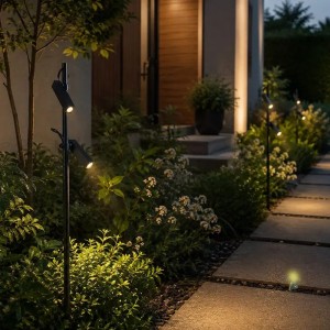 Paletto LED da giardino 4W 4000K IP65 doppio spot orientabile nero V-TAC VT-44044 - foto 6