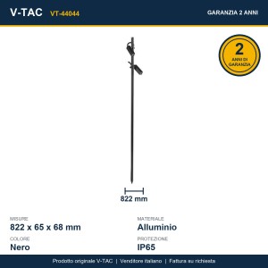 Paletto LED da giardino 4W 4000K IP65 doppio spot orientabile nero V-TAC VT-44044 - foto 10