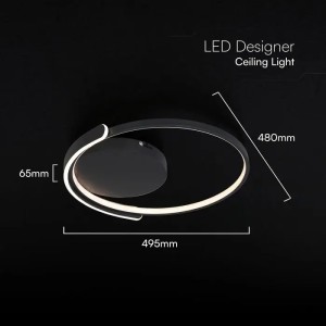 Lampadario LED 50W Rotondo Nero CCT 3000K 4000K 6500K con Telecomando V-TAC VT-84025RD - foto 4
