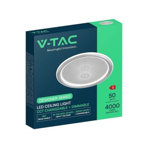 Lampadario LED 50W CCT 3000K 4000K 6500K Grigio con Telecomando V-TAC VT-84031 - foto 2