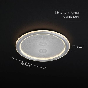 Lampadario LED 50W CCT 3000K 4000K 6500K Grigio con Telecomando V-TAC VT-84031 - foto 5