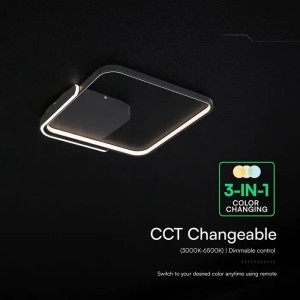 Lampadario LED 50W Quadrato Nero CCT 3000K 4000K 6500K con Telecomando V-TAC VT-84025SQ - foto 5
