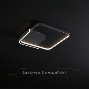 Lampadario LED 50W Quadrato Nero CCT 3000K 4000K 6500K con Telecomando V-TAC VT-84025SQ - foto 10