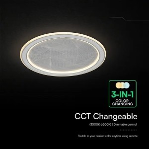Lampadario LED 50W CCT 3000K 4000K 6500K Grigio con Telecomando V-TAC VT-84032 - foto 5