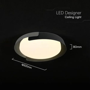 Lampadario LED 48W Rotondo CCT 3000K 4000K 6000K Grigio con Telecomando V-TAC VT-84020 - foto 4