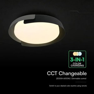 Lampadario LED 48W Rotondo CCT 3000K 4000K 6000K Grigio con Telecomando V-TAC VT-84020 - foto 7