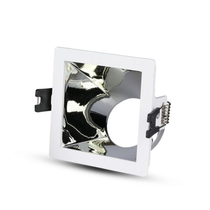 Portafaretto LED da incasso GU10 quadrato bianco 80x80 mm inclinabile V-TAC VT-875-WC