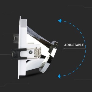 Portafaretto LED da incasso GU10 quadrato bianco 80x80 mm inclinabile V-TAC VT-875-WC - foto 7