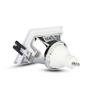 Portafaretto LED da incasso GU10 quadrato bianco 80x80 mm inclinabile V-TAC VT-875-WC - foto 10