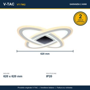 Lampadario LED a Plafone 130W CCT 3000K-6000K Dimmerabile con Telecomando V-TAC VT-7962 - foto 11