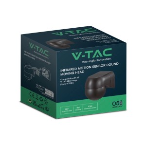 Sensore di Movimento PIR a Infrarossi 180° da Plafone Nero IP44 400W V-TAC VT-8028 - foto 3