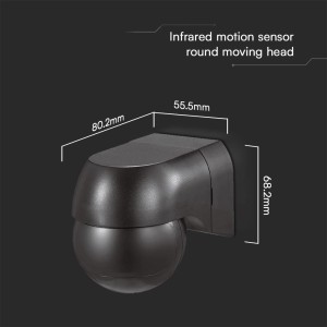 Sensore di Movimento PIR a Infrarossi 180° da Plafone Nero IP44 400W V-TAC VT-8028 - foto 6