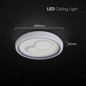 Lampadario LED 60W Rotondo CCT 3000K-6500K con Telecomando RF V-TAC VT-84230 - foto 4