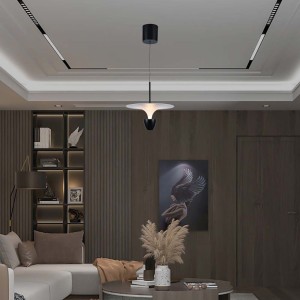 Lampadario LED 9W 3000K Bianco e Nero a Sospensione Regolabile V-TAC VT-7832 - foto 3